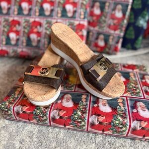 Michael Kors ‘Warren’ Platform Cork Slide Sandals